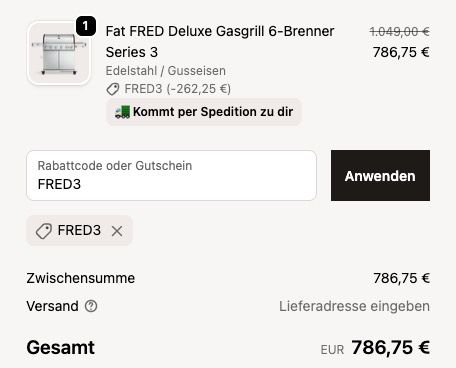 🥩💨 Burnhard Fat Fred Deluxe Series 3 Gasgrill mit 6 Brennern 🔥 für 787€ (statt 1.099€)