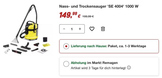 💦 Kärcher Waschsauger SE 4004 mit 1.000W für 149,99€ (statt 190€) 💦 Kärcher Waschsauger SE 4004 mit 1.000W für 149,99€ (statt 190€)