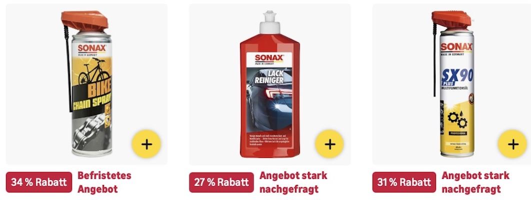 🧽🚗 Amazon: SONAX Mega Sale z.B. Lackpflege für 11€ (statt 15€) 🧽🚗 Amazon: SONAX Mega Sale z.B. Lackpflege für 11€ (statt 15€)