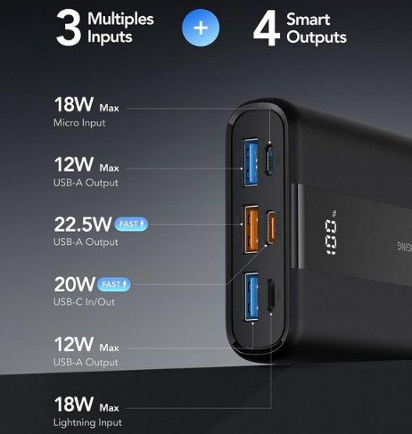 🔋 VRURC PowerBank 20.000mAh mit 22,5W QC & PD 3.0 für 14,69€ (statt 21€)