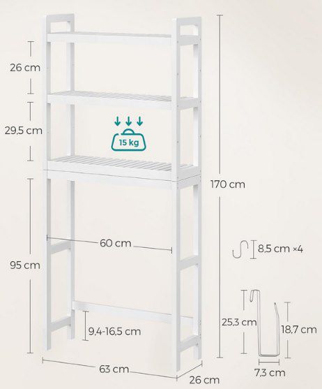 🚽 SONGMICS Badezimmerregal aus Bambus für 37€ (statt 53€) 🚽 SONGMICS Badezimmerregal aus Bambus für 37€ (statt 53€)