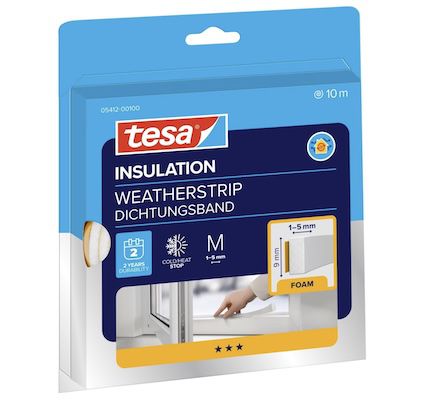 🪟 10m tesa INSULATION Dichtungsband, Weiß ab 3,49€ (statt 11€)