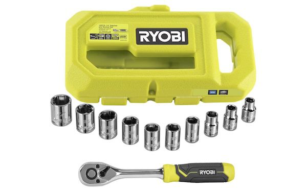 🔧 RYOBI Steckschlüssel Set mit 1/4 Ratsche, 9 tlg. ab 23,53€ (statt 35€)