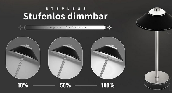 LuminexDesigns Kabellose LED Akku Tischlampe Dimmbar für 15,19€ (statt 20€)