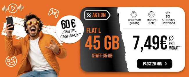 📱 Vodafone Allnet 45GB 5G für eff. 7,49€ mtl. - 💰 dank 60€ Bonus 📱 Vodafone Allnet 45GB 5G für eff. 7,49€ mtl. 💰 dank 60€ Bonus