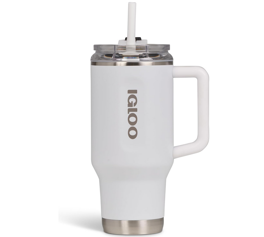 IGLOO Travel Mug 32 – 900 ml Edelstahl Isolierbecher mit Strohhalm für 11,03€ (statt 15€)