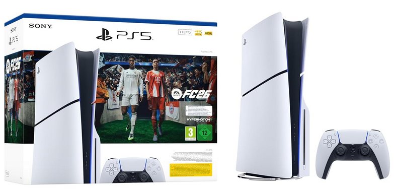 Playstation 5 Slim Disc + Game EA FC26 für 474,33€ (statt 529€)