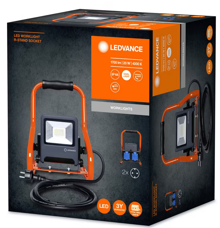 🔦💡 2x Ledvance Worklight R Stand Baustrahler je 20W für 32,90€ (statt 70€)