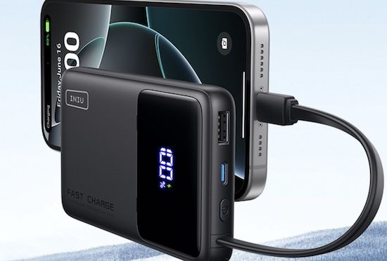 🔋 INIU ultraflache 10.000mAh Powerbank mit USB C Kabel für 12,74€ (statt 25€)