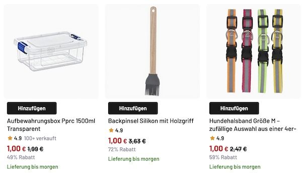 🔥 Haushalts Artikel nur 1€ + 3€ Gutschein ab nur 6€ + keine VSK