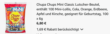 🍭 100x Chupa Chups Mini Classic für 6,80€ (statt 13€)
