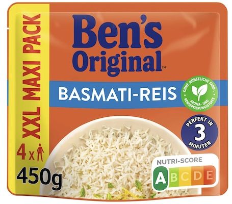 🍚 4x Bens Original Express Basmati Reis XXL, je 450g für 10,50€ (statt 16€)