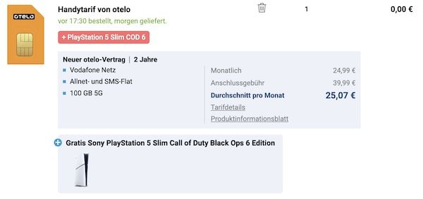 🧨 PlayStation 5 Slim Digital inkl. Call of Duty: Black Ops 6 + 100GB Vodafone 24,99€ mtl.