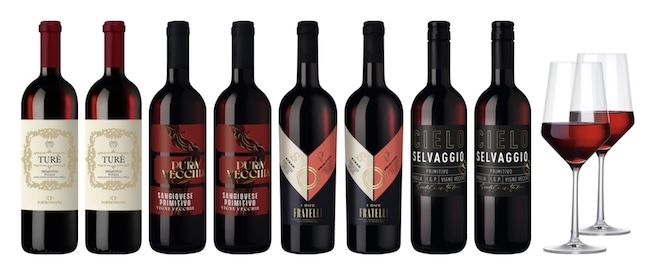 🍷 8 Flaschen Primitivo Rotwein inkl. 2 Gläser für 39,90€ (statt 103€)