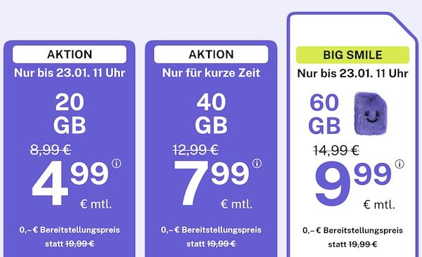 📶 bigSIM 1&1 Allnet Flat mit 60GB 5G für 9,99€ mtl. + monatlich kündbar