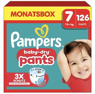 👶 126er Pack Pampers Baby Dry Pants Gr. 7 (15+ kg) ab 38,89€ (statt 55€)