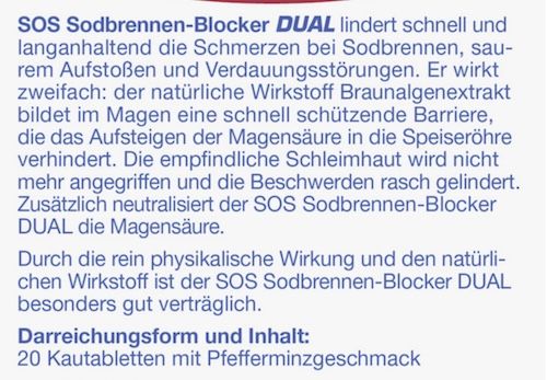 🤢 3x 20er Pack SOS Sodbrennen Blocker Dual Kautabletten ab 7,35€ (statt 13€)   Neukunden