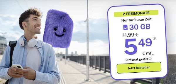 📶 bigSIM 1&1 Allnet-Flat mit 30GB 5G für nur 5,49€ mtl. + 2 Monate geschenkt 📶 bigSIM 1&1 Allnet Flat mit 30GB 5G für nur 5,49€ mtl. + 2 Monate geschenkt