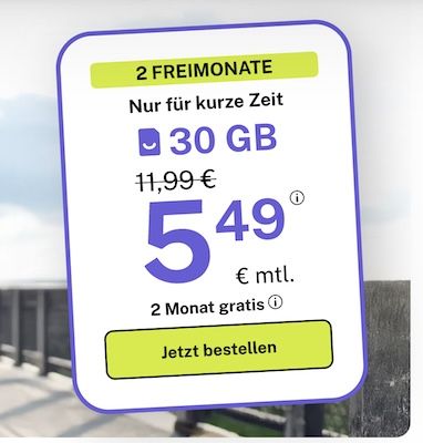 📶 bigSIM 1&1 Allnet-Flat mit 30GB 5G für nur 5,49€ mtl. + 2 Monate geschenkt