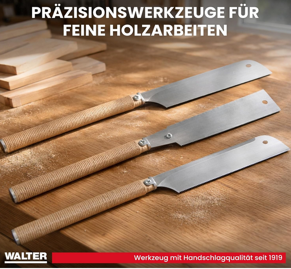 WALTER Japansägen Set: Dozuki + Ryoba + Kataba Handsägen für 29,90€ (statt 50€)