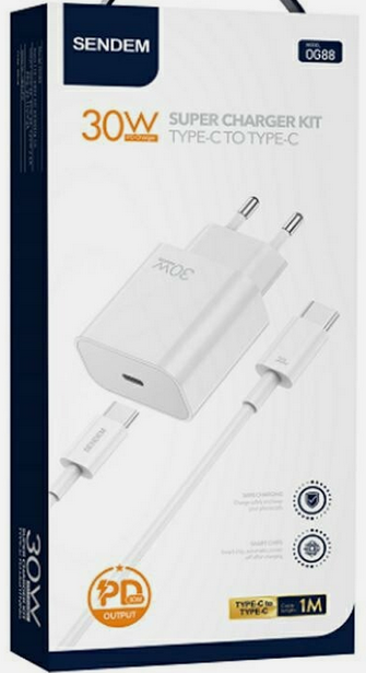 SENDEM OG88 USB C Schnellladegerät 30W mit Kabel für 9,99€ (statt 13€)