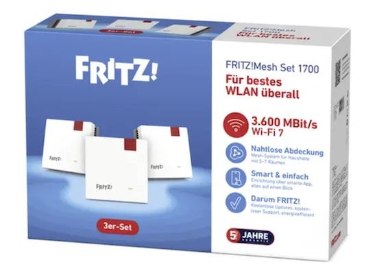 📶 3er Set AVM FRITZ!Mesh Set 1700 mit WiFi 7 für 229,99€ (statt 269€)