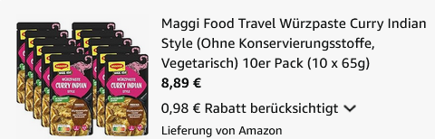 🍛 10er Pack Maggi Food Travel Curry Indian Style Würzpaste ab 8,89€ (statt 12€)