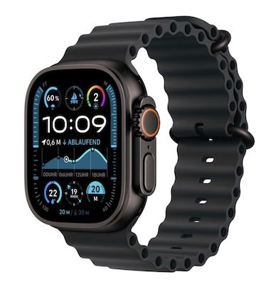 🍏⌚ Apple Watch Ultra 2 (49mm, Ocean-Armband) in Titan-Schwarz für 572,20€ (statt 655€) – US-Geräte!