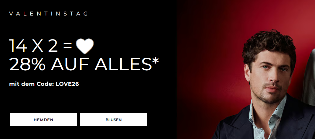 👔 Eterna Valentinstag Hemden Sale ‼️28% Rabatt auf Alles ❤️ 👔 Eterna Valentinstag Hemden Sale ‼️28% Rabatt auf Alles ❤️