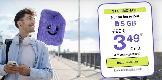📶 bigSIM 1&1 Allnet Flat mit 5GB 5G für nur 3,99€ mtl. + 3 Monate geschenkt