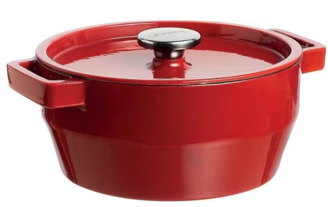🫕Pyrex Slow Cook runder Gusseisen Schmortopf Rot (6,3l) für 78,90€ (statt 124€)