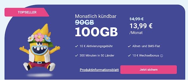 📶 Lebara: o2 Allnet-Flat mit 100GB & 300 Minuten in 48 Länder für 13,99€ mtl. + 10€ Bonus 📶 Lebara: o2 Allnet Flat mit 100GB & 300 Minuten in 48 Länder für 13,99€ mtl. + 10€ Bonus