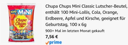 🍭 100x Chupa Chups Mini Classic für 7,56 (statt 14€) 🍭 100x Chupa Chups Mini Classic für 7,56 (statt 14€)