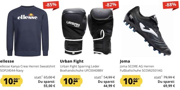 👕⚽️ SportSpar: Fixpreis Sale   Alles nur 10€ zzgl. VSK + 5€ Gutschein