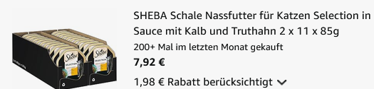 🐈 22er Pack Sheba Selection Nassfutter mit Kalb & Truthahn ab 7,92€ (statt 15€) 🐈 22er Pack Sheba Selection Nassfutter mit Kalb & Truthahn ab 7,92€ (statt 15€)