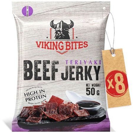 🥓 8er Pack Viking Bites Beef Jerky Teriyaki, je 50g ab 18,35€ (statt 24€)