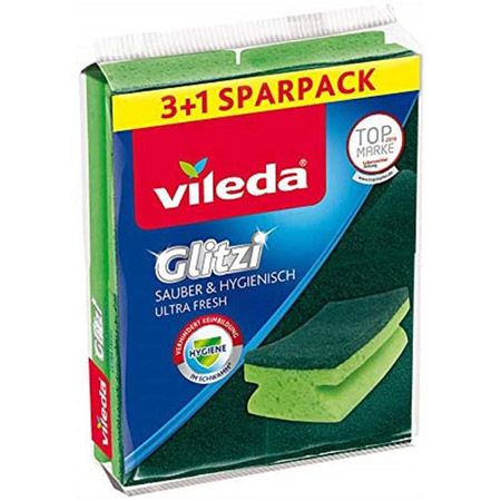 🧽 4er Pack Vileda Glitzi Sauber & Hygienisch Reinigungsschwamm für 1,50€ (statt 2,39€)
