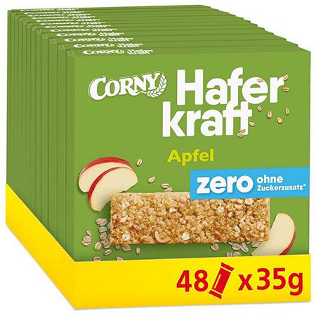 🍏 48er Pack Corny Haferkraft Zero Apfel Haferriegel ab 22€ (statt 28€)