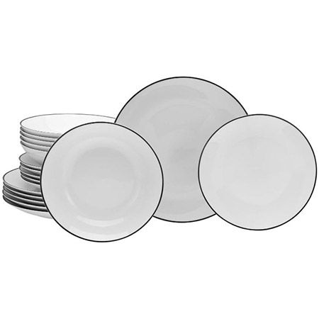 🍽️ Creatable Luna Black Line Tellerset, 18-tlg. für 35,94€ (statt 50€)