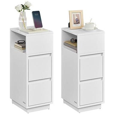 2er Set VASAGLE Schmaler Nachttisch mit Schubladen für 44,99€ (statt 114€)