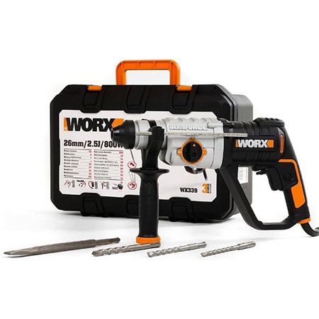 🧰 WORX WX339 3-in-1 Bohrhammer mit 800W/2,5J für 59,99€ (statt 96€)