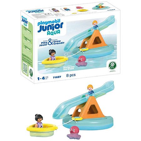🛀 Playmobil 71687 Junior Aqua Badeinsel mit Wasserrutsche für 11,40€ (statt 19€)