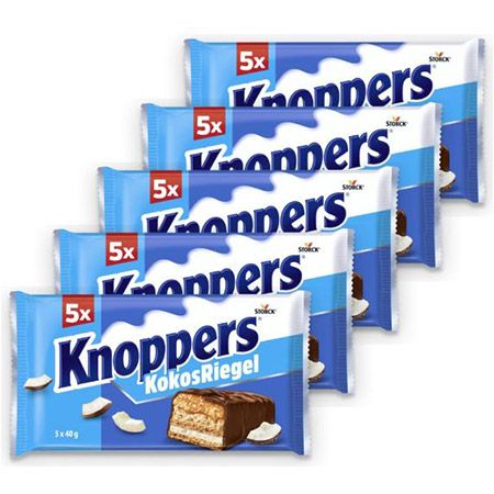 🍫 5 x 5er Pack Knoppers KokosRiegel für 8,45€ (statt 13€)