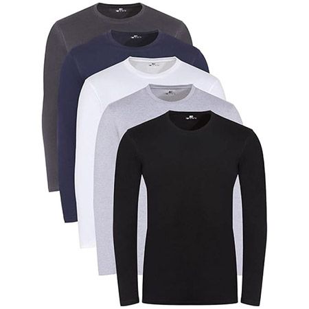 👕 5er Pack Lower East Basic Rundhals Langarm-Shirts für 31,49€ (statt 45€)