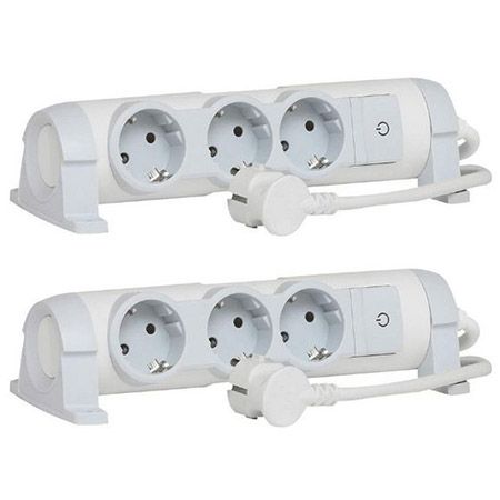 🔌 2er Set Legrand 3-Fach Steckdosenleiste, Drehbar + Schalter für 14,99€ (statt 30€)