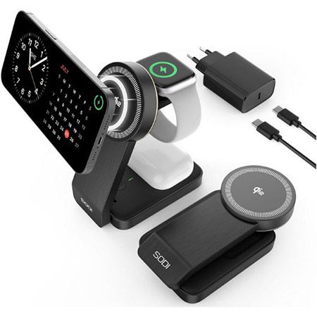 🔋 SODI Qi2 3-in-1 Magnetische Kabellose Ladestation für 19,99€ (statt 40€)