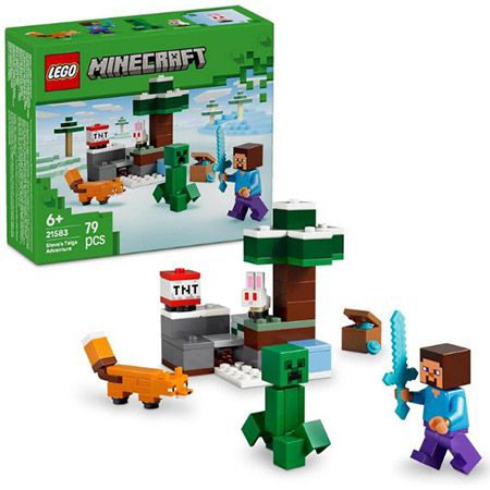 🧱 LEGO 21583 Minecraft Steves Abenteuer in der Taiga für 9,39€ (statt 12€)
