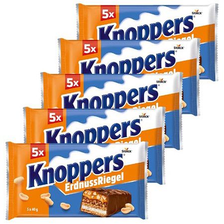 🍫 5 x 5er Pack Knoppers ErdnussRiegel für 8,45€ (statt 13€)