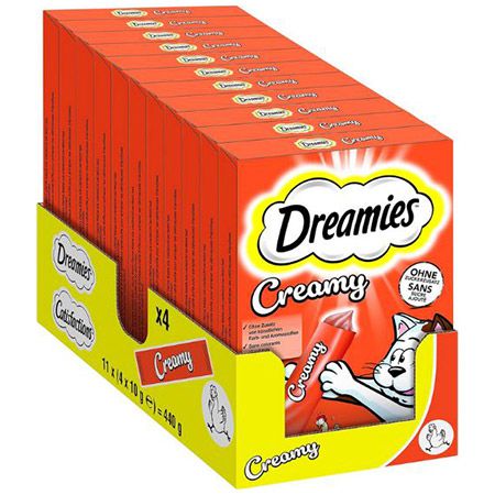 🐈 11er Pack Dreamies Katzenleckerlis Creamy Snacks mit Huhn ab 8,61€ (statt 14€)