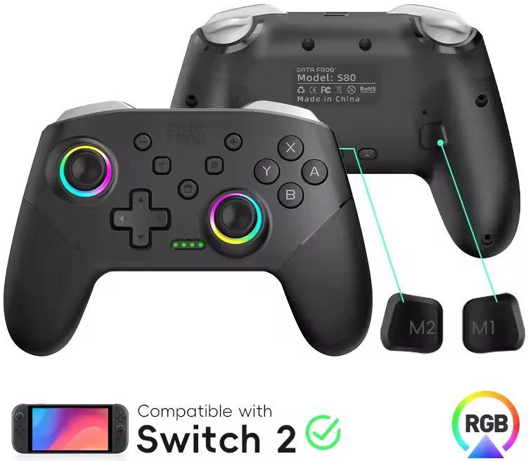 🎮 DATA FROG S80 Wireless Switch Pro Controller für 13,79€ (statt 20€)